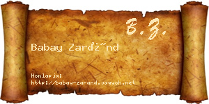 Babay Zaránd névjegykártya